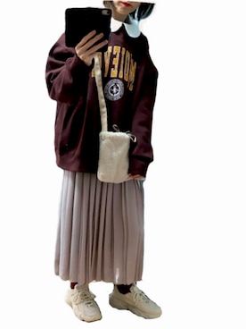 「アイテム（付け襟）」を使った、ゆぅきさん（レディース・155cm）の冬コーディネート