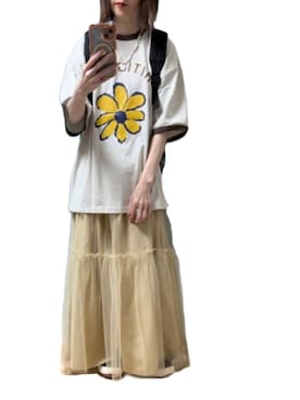 「アイテム（スカート）」を使った、ゆぅきさん（レディース・155cm）の夏コーディネート