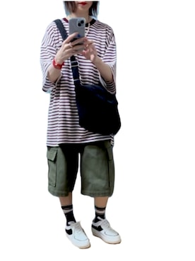 「アイテム（スニーカー）」を使った、ゆぅきさん（レディース・155cm）の夏コーディネート