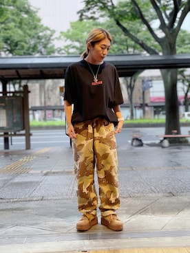 「AVIREX（アヴィレックス）のリラックス イージーパンツ/RELAX EASY PANTS/アヴィレックス/AVIREX（その他パンツ）」を使った、SAKIさん（レディース・152cm）の夏コーディネート