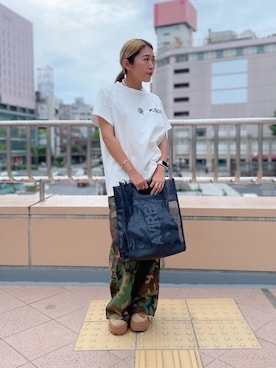 「AVIREX（アヴィレックス）のリラックス イージーパンツ/RELAX EASY PANTS/アヴィレックス/AVIREX（その他パンツ）」を使った、SAKIさん（レディース・152cm）の夏コーディネート
