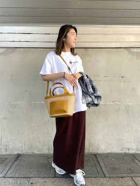 「AVIREX（アヴィレックス）のCOLOR PINUP GIRL PRINT T-SHIRT/ カラーピンナップガールTシャツ（Tシャツ/カットソー）」を使った、SAKIさん（レディース・152cm）の春コーディネート