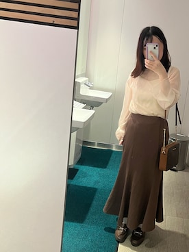 「AmbreNeige」｜「アイテム（スカート）」を使った、risaさん（レディース・152cm）の秋コーディネート