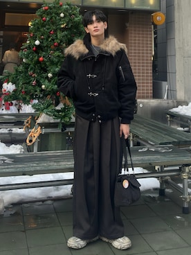 「CLEL（クレイル）のアイテム」を使った、ゆーたさん（メンズ・180cm）の冬コーディネート