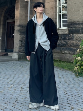 「アイテム（スラックス）」を使った、ゆーたさん（メンズ・180cm）の秋コーディネート