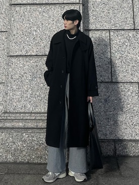 「アイテム（ステンカラーコート）」を使った、ゆーたさん（メンズ・180cm）の秋コーディネート