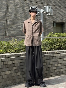 「WYM LIDNM（ウィム バイ リドム）のアイテム（トップス）」を使った、ゆーたさん（メンズ・180cm）の夏コーディネート