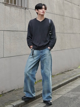 「アイテム（ニット/セーター）」を使った、ゆーたさん（メンズ・180cm）の秋コーディネート