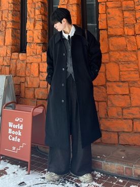 「アイテム（スラックス）」を使った、ゆーたさん（メンズ・180cm）の冬コーディネート