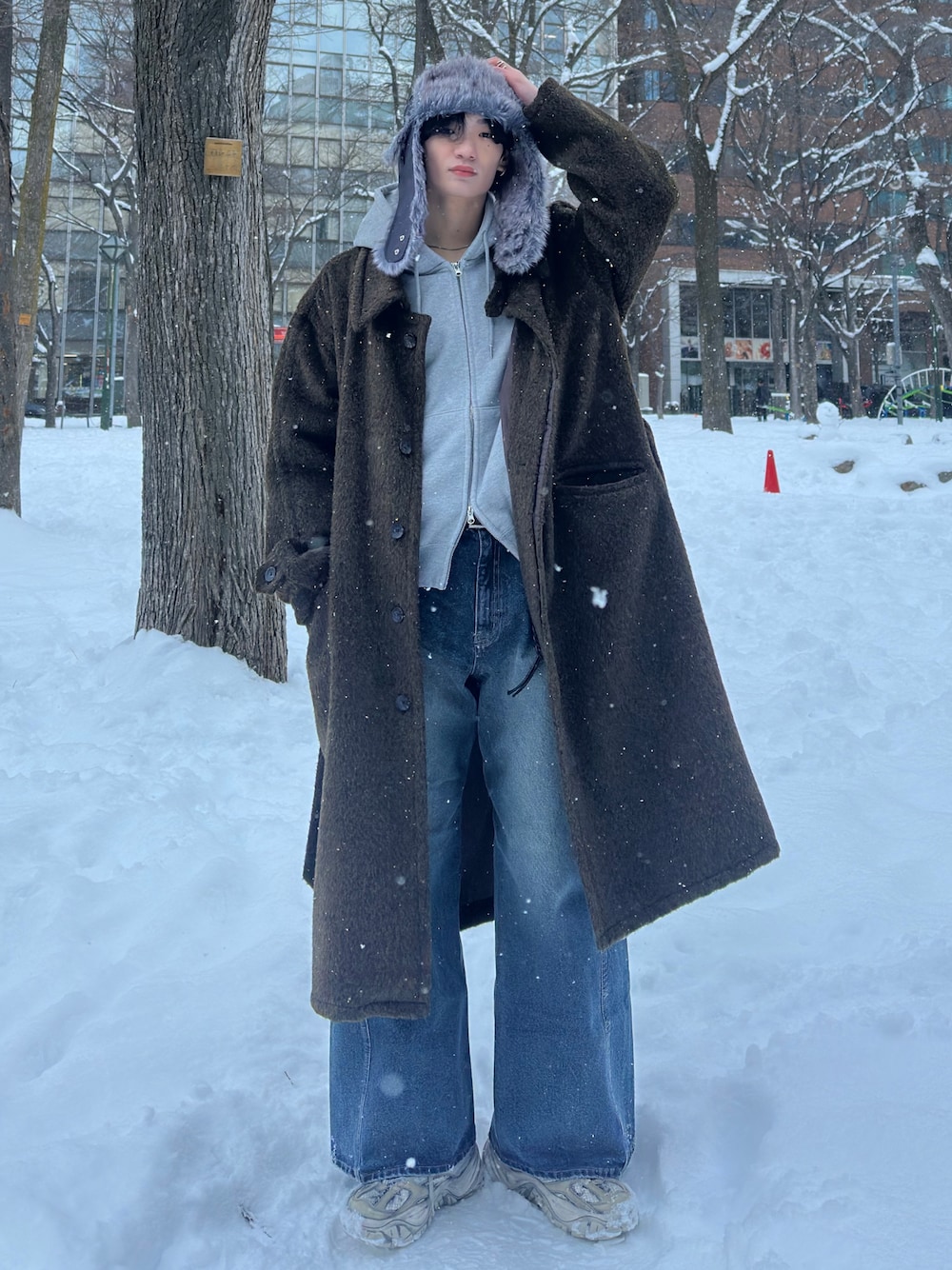 Wool Blend Shaggy Over Coat / ウールブレンドシャギーオーバーコート