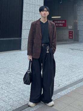 「soerte（ソエルテ）のアイテム（パンツ）」を使った、ゆーたさん（メンズ・180cm）の春コーディネート