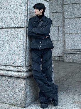 「アイテム（デニムジャケット）」を使った、ゆーたさん（メンズ・180cm）の秋コーディネート