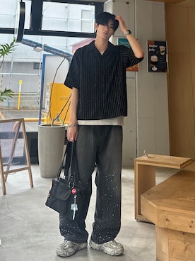 「レイヤードスタイル」｜「アイテム（タンクトップ）」を使った、ゆーたさん（メンズ・180cm）の秋コーディネート
