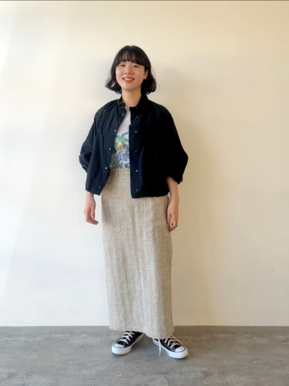 yuni（ユニ ）の「○ナイロン ライト バルーンスリーブ ブルゾン