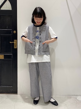 「アイテム（ベスト）」を使った、ﾆ ｼ ﾜ ｷ  ｼ ﾎさん（レディース・158cm）の春コーディネート