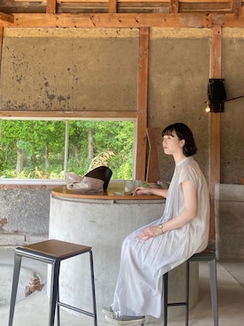 「chambre de charme（シャンブルドゥシャーム）のアイテム（ワンピース）」を使った、ﾆ ｼ ﾜ ｷ  ｼ ﾎさん（レディース・158cm）の夏コーディネート