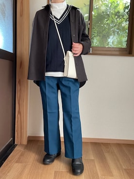 「UNIQLOコーデ」｜「アイテム（スリッポン）」を使った、Mihaさん（レディース・158cm）の秋コーディネート