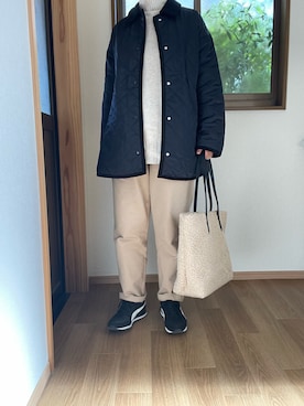 「Green　Parks（グリーンパークス）のアイテム（ブルゾン）」を使った、Mihaさん（レディース・158cm）の冬コーディネート