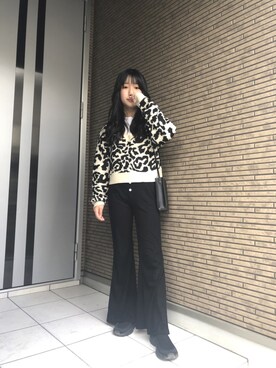 「ZARA（ザラ）のアイテム（ニット/セーター、ブラック系）」を使った、nayu*さん（キッズ・140cm）の冬コーディネート