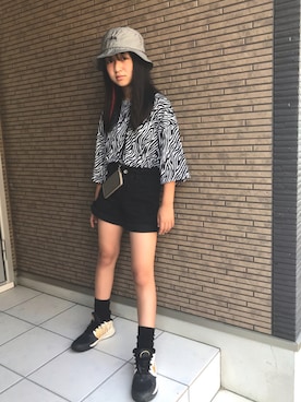「ZARA（ザラ）のアイテム（パンツ、ブラック系）」を使った、nayu*さん（キッズ・140cm）の秋コーディネート