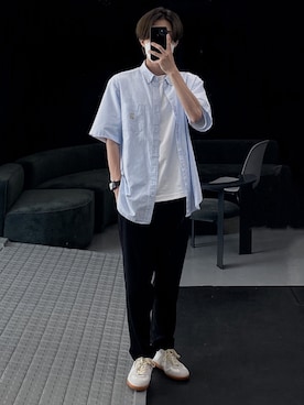 「MinoriTY（マイノリティ）のアイテム（セットアップ）」を使った、Junya..さん（メンズ・173cm）の夏コーディネート