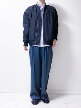 「GLOSTER（グロスター）のアイテム（ジャケット/アウター）」を使った、Junya..さん（メンズ・173cm）の秋コーディネート