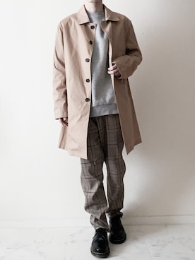 「FCMM（エフシーエムエム）のCLUB ESSENTIAL SWEATSHIRT/クラブエッセンシャルスウェットシャツ（スウェット）」を使った、Junya..さん（メンズ・173cm）の冬コーディネート