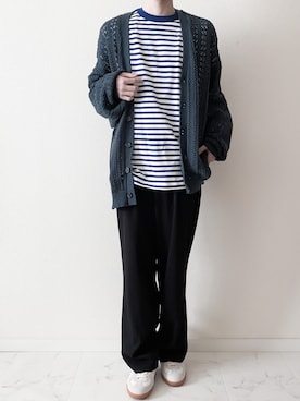 「ジャーマントレーナー」｜「アイテム（セットアップ）」を使った、Junya..さん（メンズ・173cm）の春コーディネート