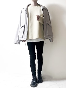 「LUCY（ルーシー）のアイテム（ブルゾン）」を使った、Junya..さん（メンズ・173cm）の春コーディネート