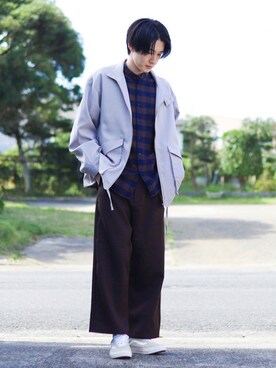「LUCY（ルーシー）のアイテム（ブルゾン）」を使った、Junya..さん（メンズ・173cm）の秋コーディネート