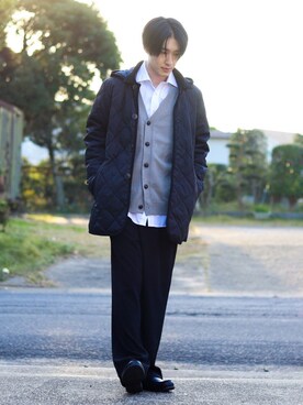 「ITEMS URBANRESEARCH（アイテムズ アーバンリサーチ）のアイテム（セットアップ）」を使った、Junya..さん（メンズ・173cm）の秋コーディネート
