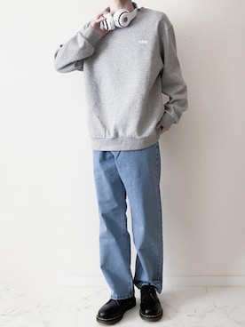 「FCMM（エフシーエムエム）のCLUB ESSENTIAL SWEATSHIRT/クラブエッセンシャルスウェットシャツ（スウェット）」を使った、Junya..さん（メンズ・173cm）の春コーディネート