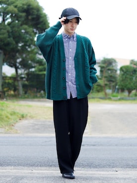「チェック柄に恋してる」｜「アイテム（セットアップ）」を使った、Junya..さん（メンズ・173cm）の秋コーディネート