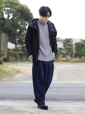 「ITEMS URBANRESEARCH（アイテムズ アーバンリサーチ）のアイテム（マウンテンパーカー）」を使った、Junya..さん（メンズ・173cm）の冬コーディネート