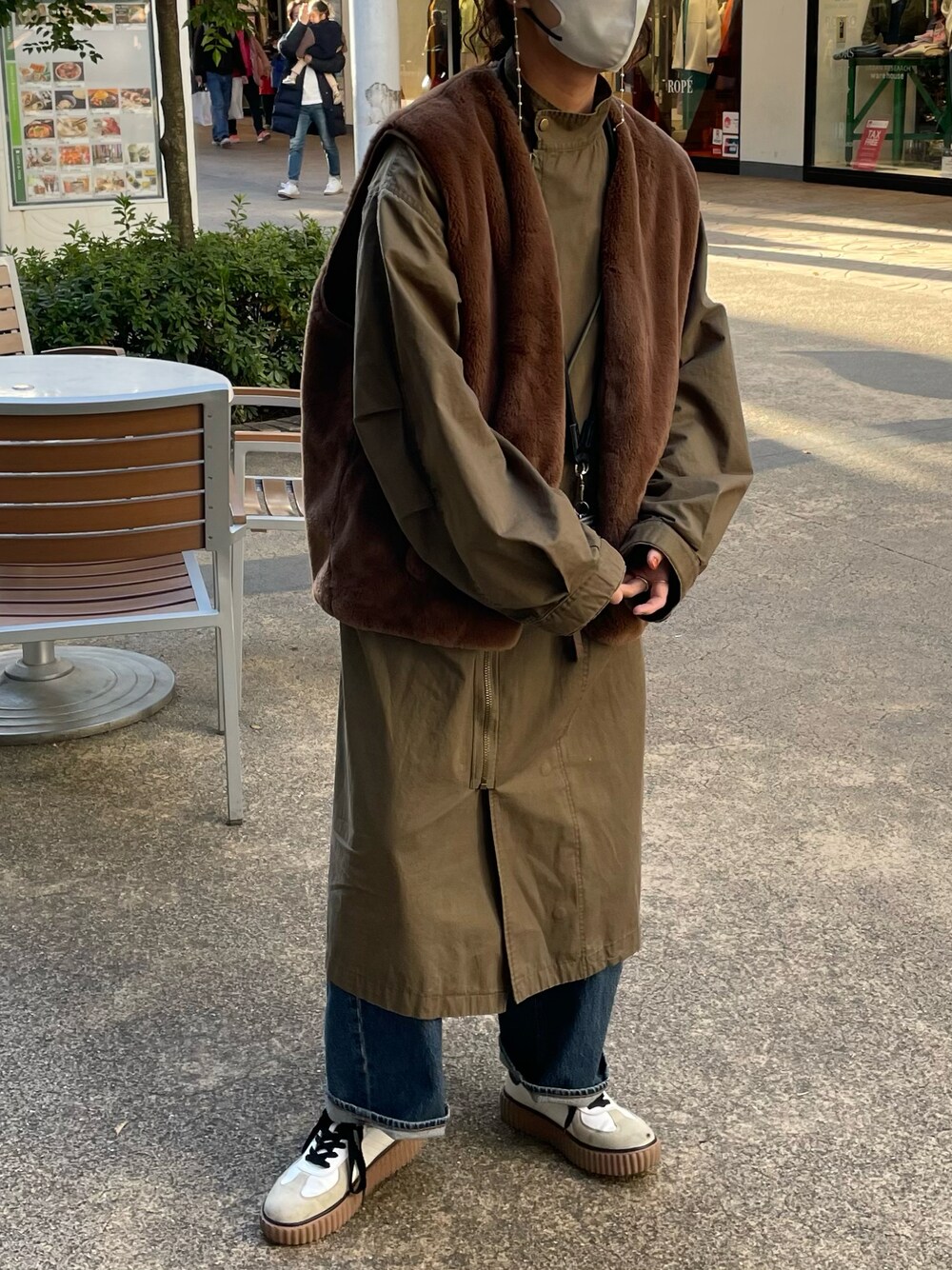 セール】 コットンポリエステルメモリーグログラン モッズコート