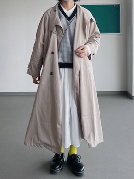 「Libra Cue（リブラ キュー）のアイテム（トレンチコート）」を使った、sonさん（レディース・164cm）の春コーディネート