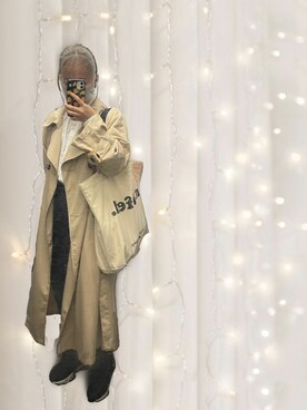 「大学生コーデ」｜「アイテム（トレンチコート）」を使った、yuu___iiiさん（レディース・158cm）の春コーディネート
