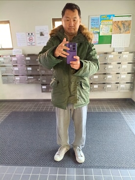 「アイテム（ミリタリージャケット）」を使った、玄野計さん（メンズ・173cm）の秋コーディネート