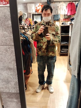 「DIESEL（ディーゼル）のアイテム（デニムパンツ）」を使った、kei さん（レディース・173cm）の冬コーディネート