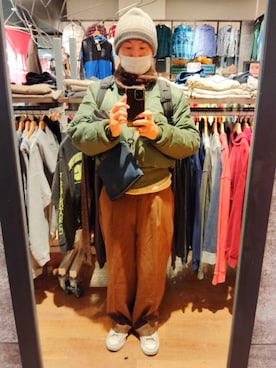 「GU（ジーユー）のアイテム（スラックス）」を使った、kei kuronoさん（メンズ・173cm）の冬コーディネート