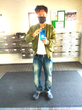 「アイテム（MA-1）」を使った、sevenstars01jpさん（メンズ・173cm）の春コーディネート