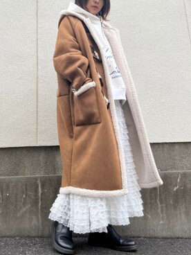 antiquaキャメルロングダッフルコート （antiquaキャメルロング