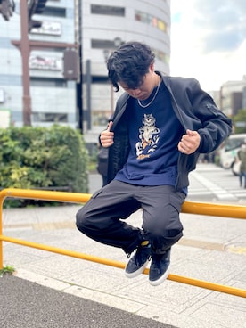 「スタッフセンバツ」｜「アイテム（MA-1）」を使った、Syunさん（メンズ・165cm）の秋コーディネート