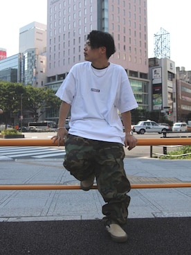 「AVIREX（アヴィレックス）のリラックス イージーパンツ/RELAX EASY PANTS/アヴィレックス/AVIREX（その他パンツ）」を使った、Syunさん（メンズ・165cm）の夏コーディネート