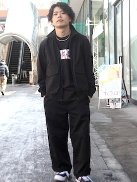 「仙台」｜「アイテム（ブルゾン）」を使った、Syunさん（メンズ・165cm）の春コーディネート