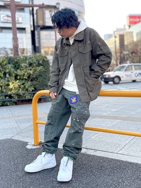 「M-65」｜「アイテム（ブルゾン）」を使った、Syunさん（メンズ・165cm）の春コーディネート