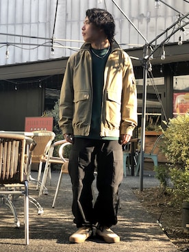 「仙台」｜「アイテム（ブルゾン）」を使った、Syunさん（メンズ・165cm）の春コーディネート