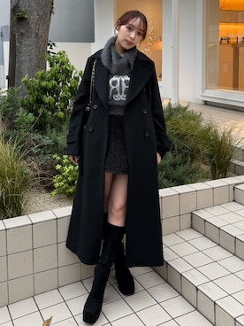 「アイテム（チェスターコート）」を使った、riendaofficialさん（レディース・161cm）の秋コーディネート