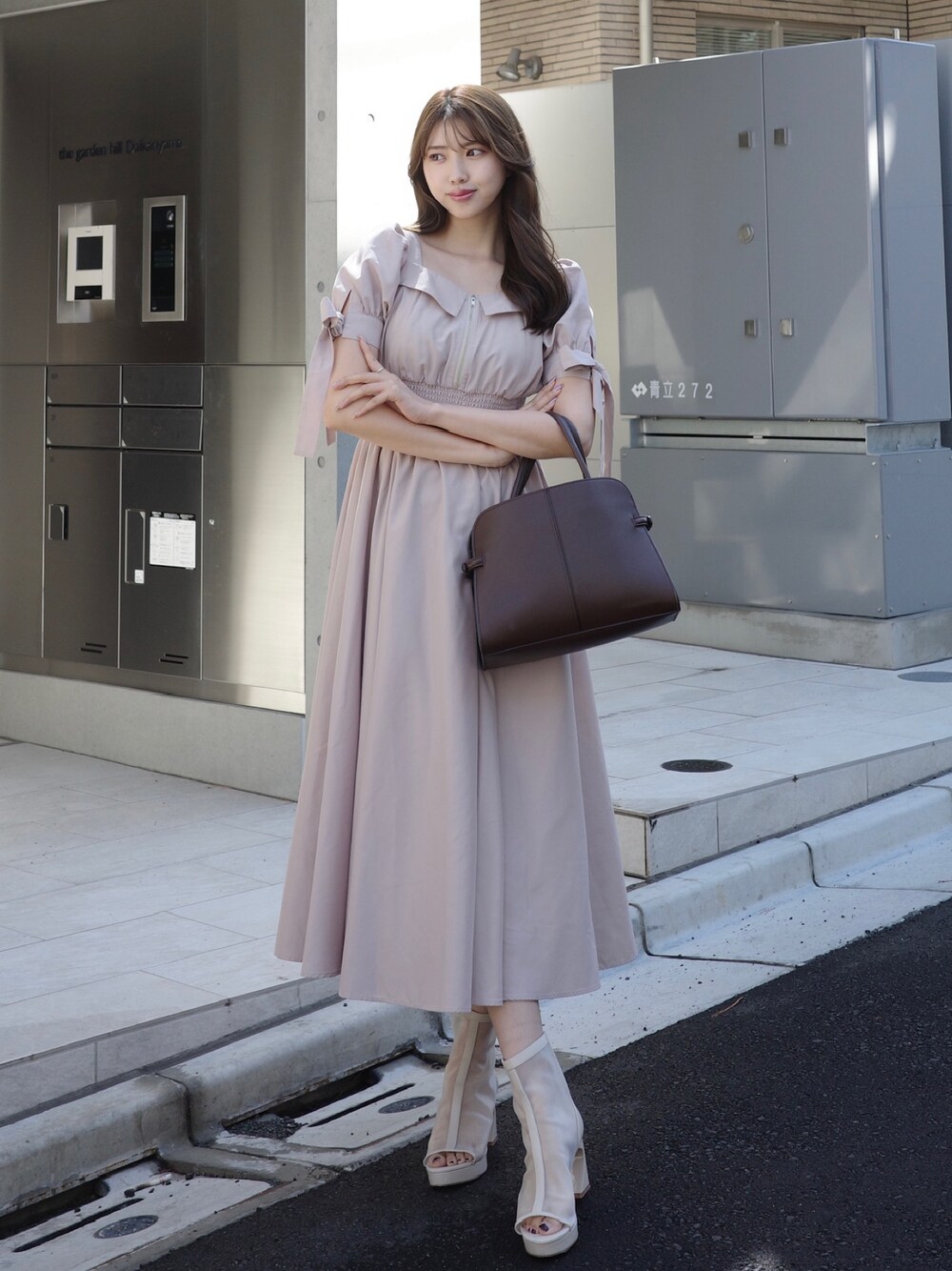 ひとめ惚れワンピ】リボンスリーブフレアワンピース 春服を使った人気