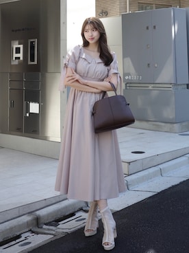 「rienda（リエンダ）のアイテム（ワンピース/ドレス）」を使った、riendaofficialさん（レディース・168cm）の春コーディネート